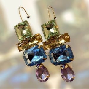 Transparent multi-colored Glass earrings